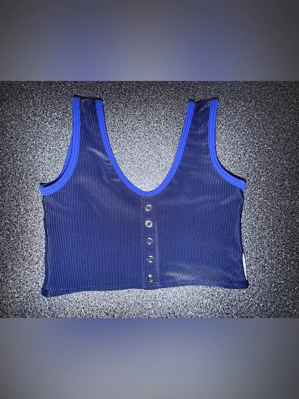 Tiger Friday Girls' Snap-Front Dance Crop Top Blue Size Child X-Large